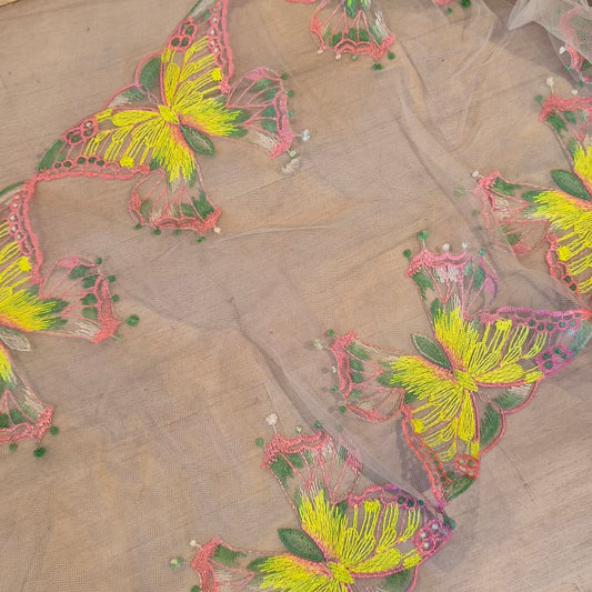 Spring butterfly Embroidered Lace