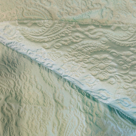 40cm Mint green paisley jacquard brocade