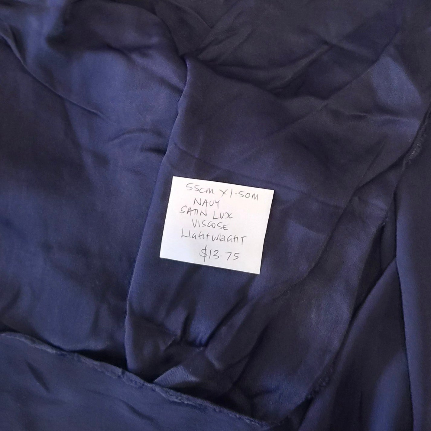 55cm Navy luxe satin