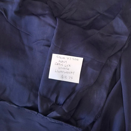 55cm Navy luxe satin