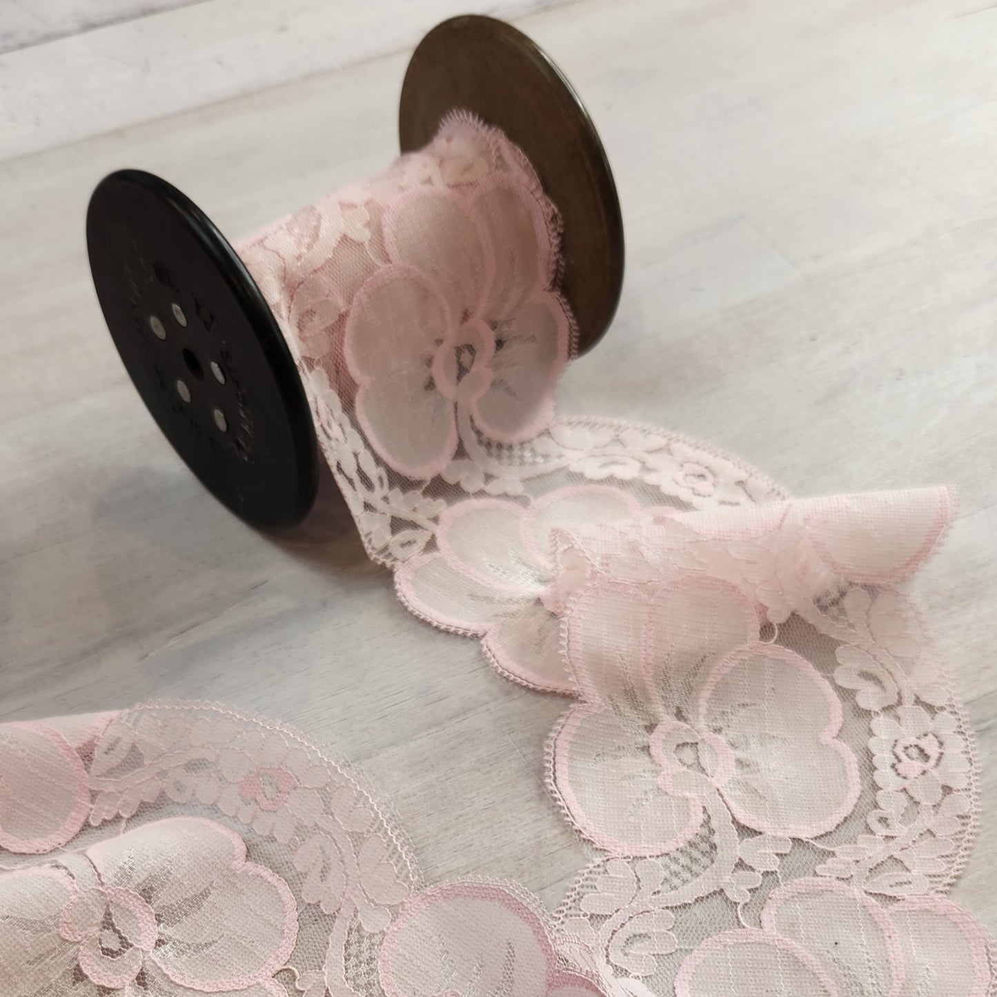 Vintage pink pansy lace