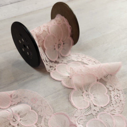 Vintage pink pansy lace