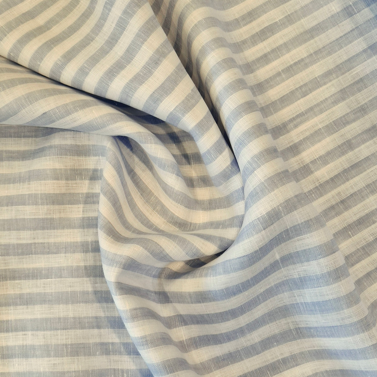 Pale blue stripe linen