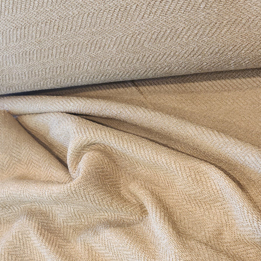 Biscuit base herringbone textured Raffia Cotton Knit