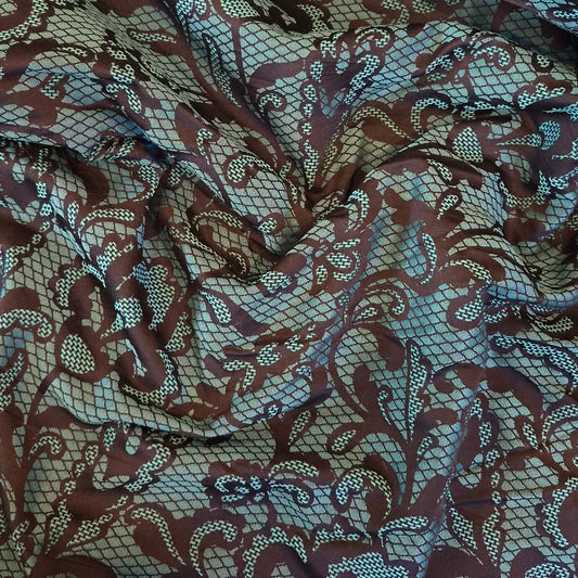 Emerald Fleur bloom lightweight brocade
