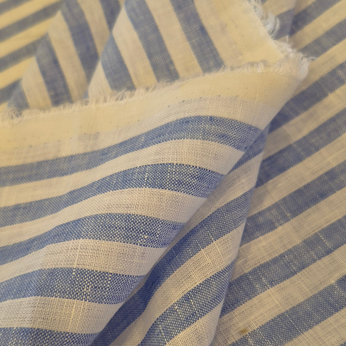 Sky blue stripe linen