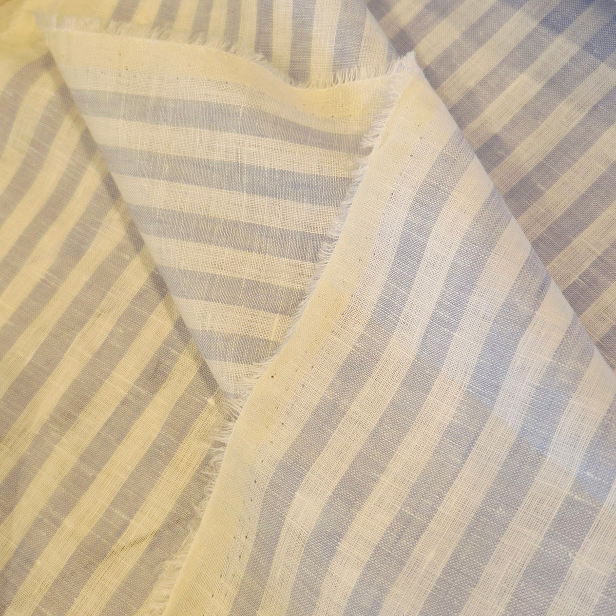 Pale blue stripe linen