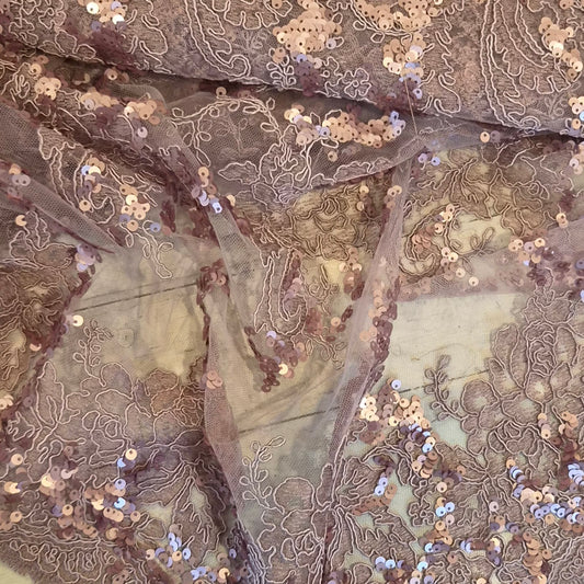 2.7m Amethyst sequin corded lace