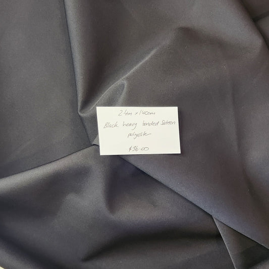2.4m Black heavy bonded sateen