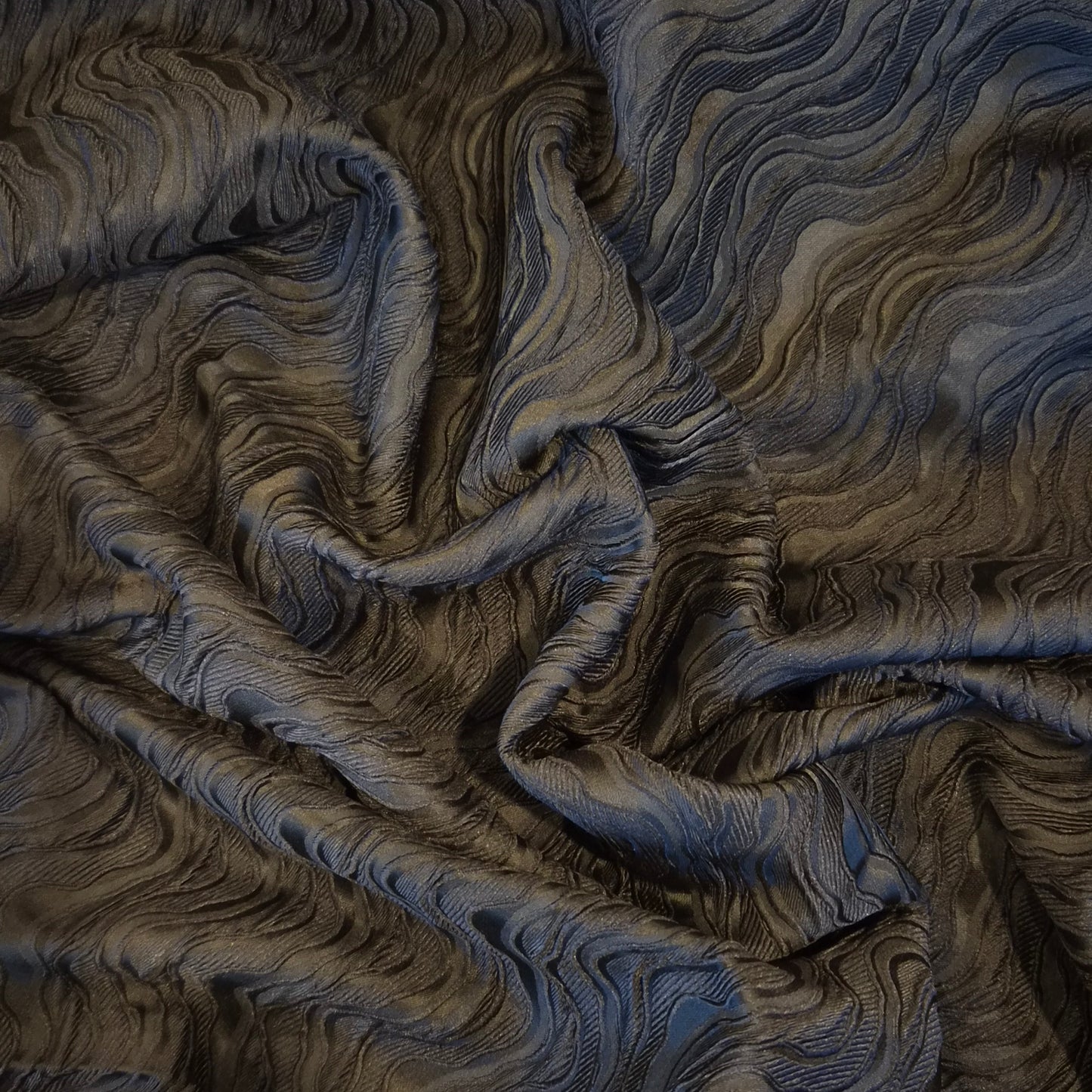 Black organic lines brocade