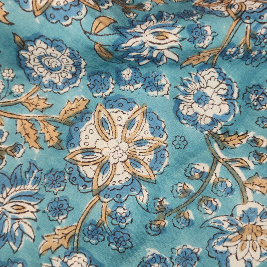 Jewel block print cotton voile