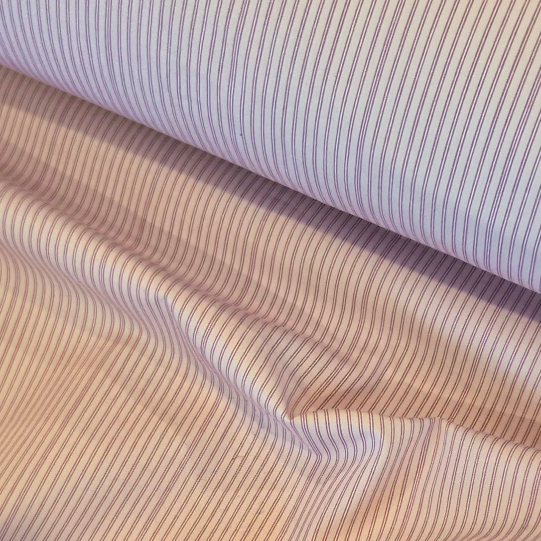 Pink and rose stripe shirting