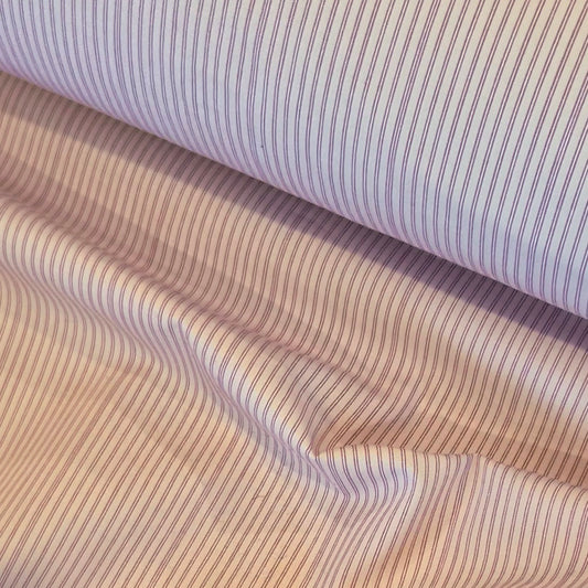 Pink and rose stripe shirting