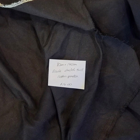 80cm Black stretch twill cotton