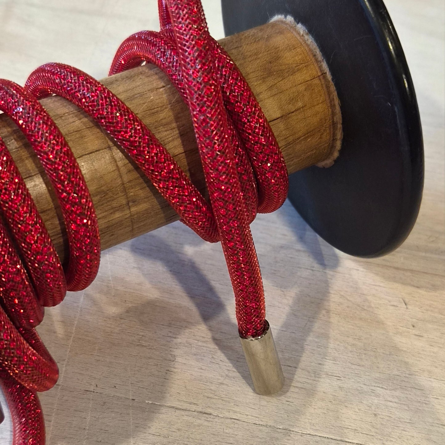 1.35m Red Crystal's on rope with metal toggles