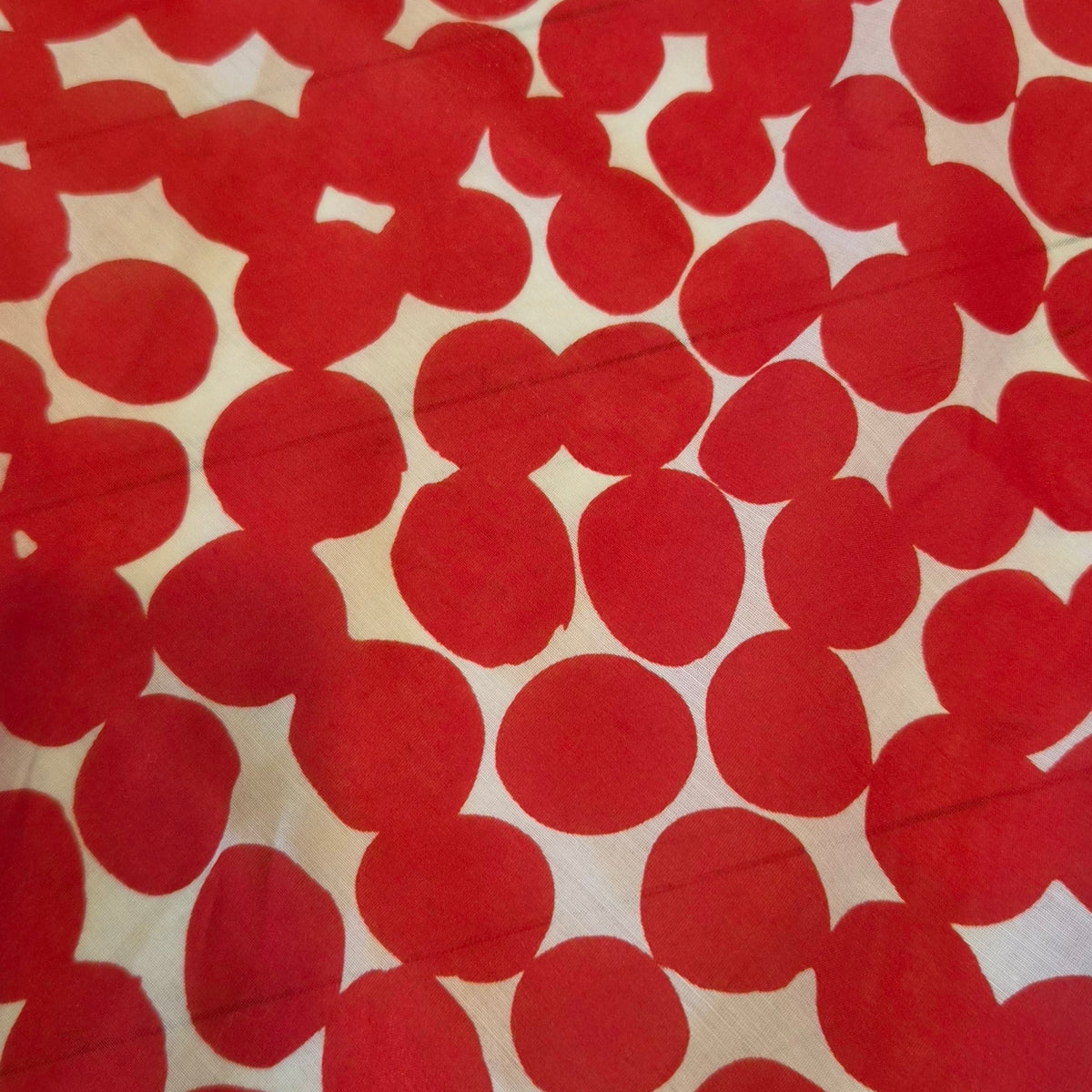 Red Organic Spotted cotton voile