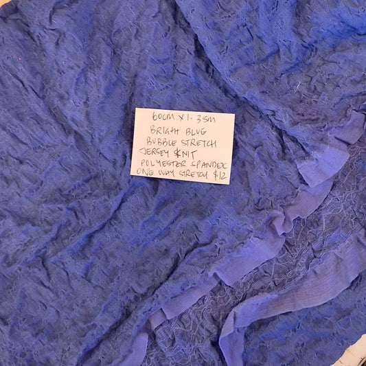 60cm Bright blue bubble stretch jersey