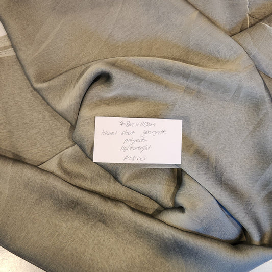 4.8m Khaki shot georgette